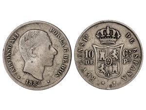 10 Centavos de Peso. 1884. MANILA. MUY ... 
