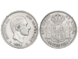 50 Centavos de Peso. 1880. MANILA. ... 