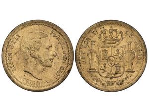 Prueba de 50 Centavos de Peso. 1880. MANILA. ... 