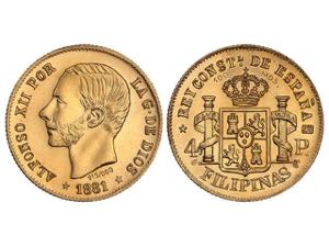 Medalla Reproducción 4 Pesos. 1881. MANILA. ... 