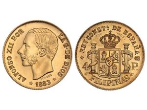Medalla Reproducción 4 Pesos. 1883. MANILA. ... 