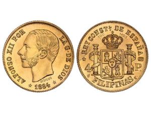 Medalla Reproducción 4 Pesos. 1884. MANILA. ... 