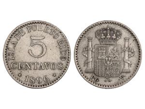5 Centavos de Peso. 1896. PUERTO RICO. ... 