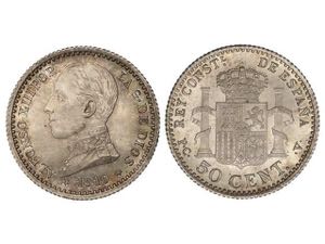 50 Céntimos. 1910 (*1-0). P.C.-V. Pleno ... 