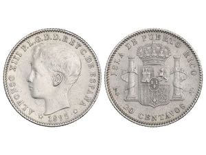 20 Centavos de Peso. 1895. PUERTO RICO. ... 
