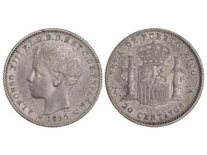 20 Centavos de Peso. 1895. PUERTO RICO. ... 