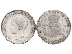 40 Centavos de Peso. 1896. PUERTO RICO. ... 