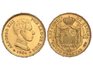 Medalla Reproducción 20 Pesetas. 1904 ... 