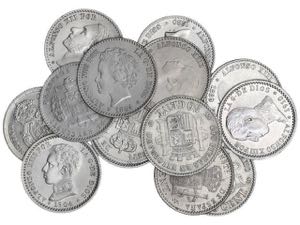 Lote 14 monedas 50 Céntimos. 1869 a 1926. ... 