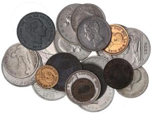 Lote 42 monedas 1 Céntimo a 2 Pesetas. 1869 ... 