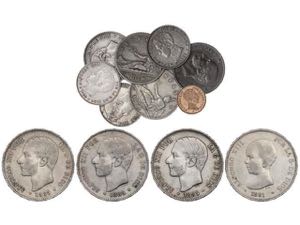 Lote 13 monedas 1 Céntimo a 5 Pesetas. ... 
