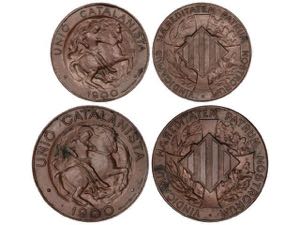 Lote 2 monedas 5 y 10 Cèntims. 1900. ... 