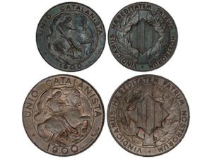 Lote 2 monedas 5 y 10 Cèntims. 1900. ... 