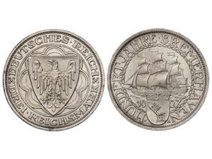 Germany - 3 Reichsmark. 1927-A. REPÚBLICA ... 