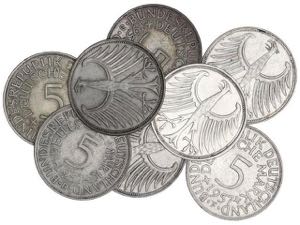 Germany - Lote 8 monedas 5 Marcos. 1951, ... 