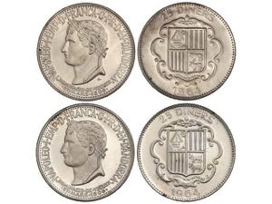 Andorra - Lote 2 monedas 25 Diners. 1964. ... 