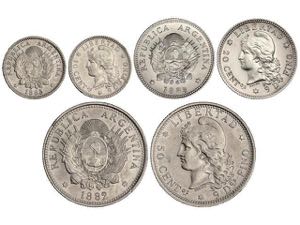 Argentina - Lote 3 monedas 10, 20 y 50 ... 