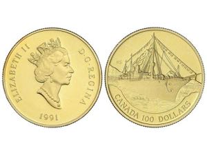 Canada - 100 Dólares. 1991. 13,34 grs. AU ... 