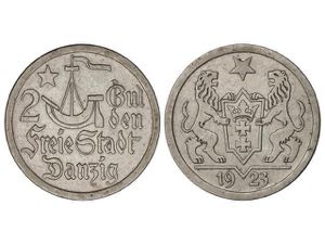 Danzig - 2 Gulden. 1923. 9,95 grs. AR. ... 