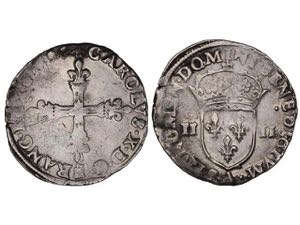 France - 1/4 Ecu. 1590. CARLOS X (Carlos I ... 
