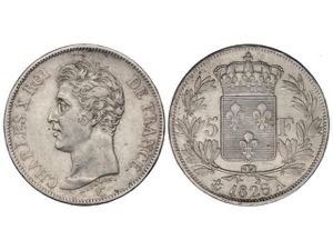 France - 5 Francos. 1826-A. CARLOS X. ... 