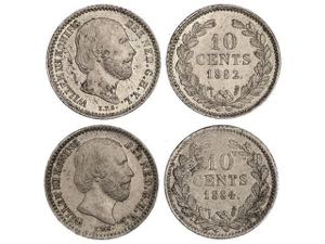 Netherlands - Lote 2 monedas 5 y 10 ... 