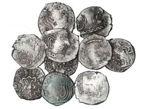 India - Lote 10 monedas Dracma. (414-455 ... 