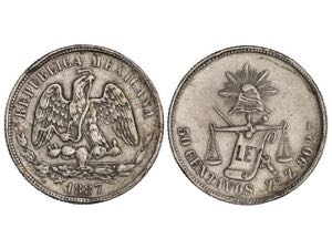 Mexico - 50 Centavos. 1887. ZACATECAS. Z. ... 