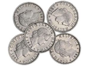 Switzerland - Lote 5 monedas 20 Rappen. ... 