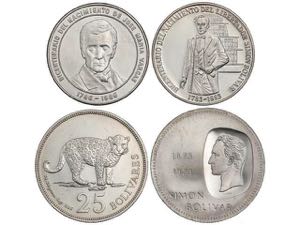 Venezuela - Lote 4 monedas 10, 25 y 100 ... 