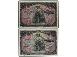 Spanish Banknotes - Lote 2 billetes 50 ... 