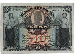 Spanish Banknotes - 50 Pesetas. 15 Julio ... 