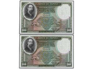 Spanish Banknotes - Lote 2 billetes 1.000 ... 