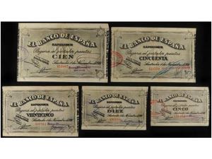 Civil War - Serie 5 billetes 5, 10, 25, 50 y ... 