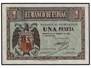Estado Español - 1 Peseta. 28 Febrero 1938. ... 