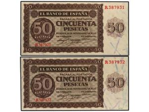 Estado Español - Lote 2 billetes 50 ... 