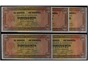 Estado Español - Lote 5 billetes 50 ... 