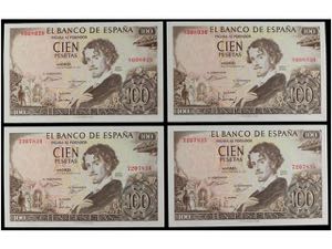 Estado Español - Lote 4 billetes 100 ... 