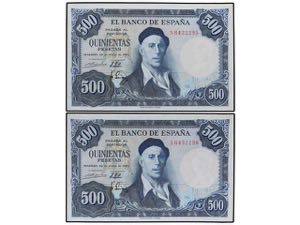 Estado Español - Lote 2 billetes 500 ... 