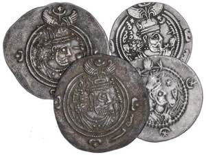 Lote 4 monedas Dracma. KHUSRO II (3) y KAVAD ... 