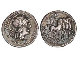 Republic - Denario. 130 a.C. ACILIA. Marcus ... 
