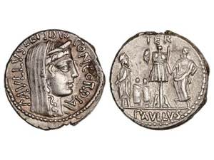 Republic - Denario. 62 a.C. AEMILIA. Paullus ... 