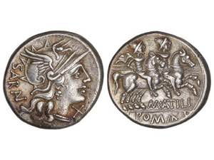Republic - Denario. 148 a.C. ATILIA. M. ... 