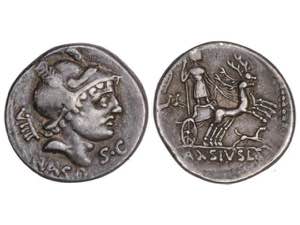 Republic - Denario. 71 a.C. AXIA. Lucius ... 