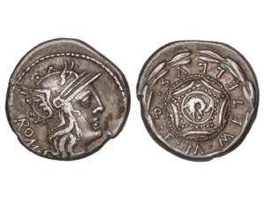 Republic - Denario. 127 a.C. CAECILIA. M. ... 
