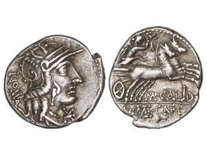Republic - Denario. 117-116. a.C. CALIDIA. ... 