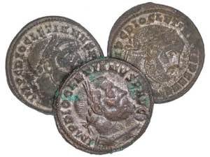Empire - Lote 3 monedas Follis. 284-305 d.C. ... 