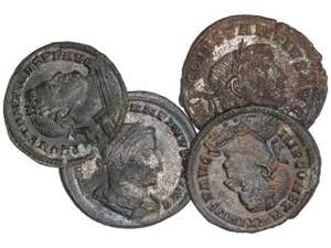Roman Empire lots - Lote 4 monedas Follis. ... 