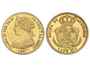 Elisabeth II - 100 Reales. 1857. SEVILLA. ... 