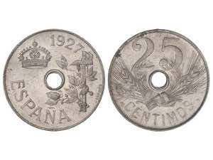 25 Céntimos. 1927. Brillo original. SC. 